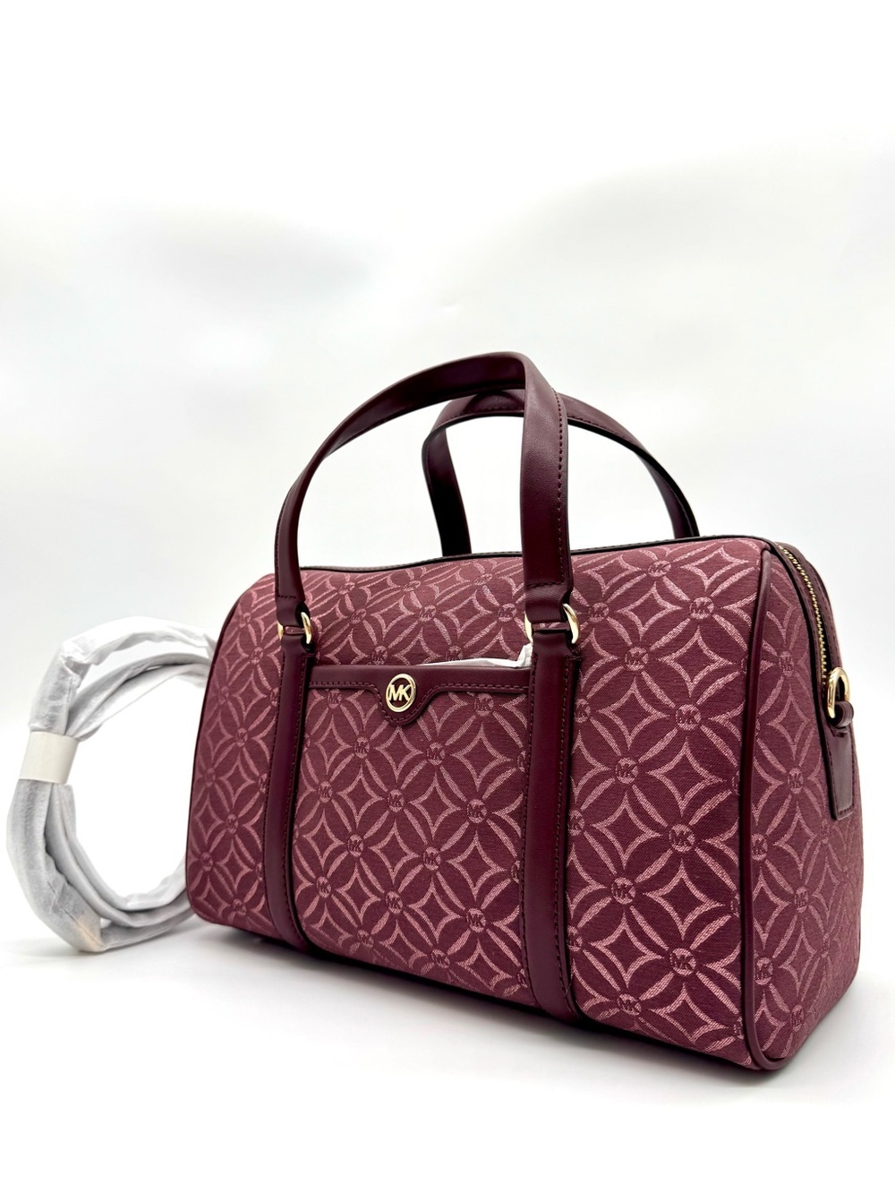 Michael Kors Medium Travel Duffle Satchel Bag Ox Blood Multi